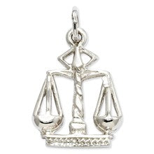 14k White Gold Polished Flat-Backed Small Scales of Justice Charm hide-image