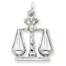 14k White Gold Polished Open-Backed Large Scales of Justice Charm hide-image