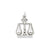 Polished Open-Backed Large Scales of Justice Charm in 14k White Gold