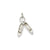Polished 3-Dimensional Moveable Ballet Slippers Charm in 14k White Gold