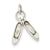 14k White Gold Polished 3-Dimensional Moveable Ballet Slippers Charm hide-image