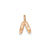 Solid Polished 3-Dimensional Ballet Slippers Charm in 14k Rose Gold