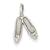 14k White Gold Solid Polished 3-Dimensional Ballet Slippers Charm hide-image