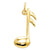 Polished Flat-Backed Musical Note Charm in 14k Gold