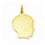 Large Polished Engraveable Boy's Head Charm in Gold-Plated