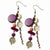 Silver-tone Multicolor Hamba Wood, Coconut Sequin 3in Dangle Earrings
