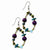 Silver-tone Multicolor Hamba Wood, Coconut Sequin 2.5in Earrings