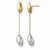 14k Two-tone Polished Post Dangle Earrings