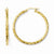 14k Yellow Gold Textured Hoop Earrings