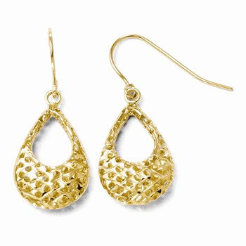 14k Yellow Gold Shepherd Hook Earrings
