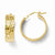 14k Yellow Gold Polished & Diamond-cut Hoop Earrings