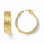 14k Yellow Gold Polished & Diamond-cut Hinged Hoop Earrings