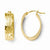 14k Yellow Gold Polished & Diamond-cut Oval Hoop Earrings