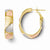 14k Yellow Gold RhodiumPolished Satin Hoop Earrings