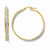 14k Yellow Gold Polished Glitter Infused Hoop Earrings