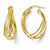 14k Yellow Gold Polished Satin Twist Hoop Earrings
