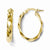 14k Yellow Gold Polished & Twisted Oval Hoop Earrings