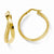 14k Yellow Gold Polished & Satin Twisted Hoop Earrings