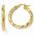 14k Yellow Gold ForeverLite Polished & Textured Hoop Earrings