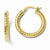 14k Yellow Gold ForeverLite Polished & Textured Hoop Earrings