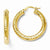 14k Yellow Gold ForeverLite Polished & Textured Hoop Earrings