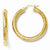14k Yellow Gold ForeverLite Polished & Textured Hoop Earrings