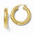 14k Yellow Gold ForeverLite Polished & Textured Hoop Earrings