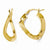 14k Yellow Gold Polished Twisted Hoop Earrings