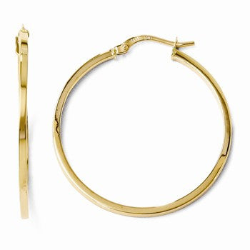 14k Yellow Gold Polished Hoop Earrings