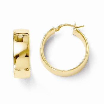 14k Yellow Gold Polished Hoop Earrings
