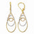 14k Tri-color Dangle Leverback Earrings