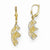 White Rhodium Plated 14k Yellow Gold Textured & Diamond-cut Leverback Earrings