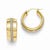 14k Yellow Gold Polished Glitter Infused Hinged Hoop Earrings