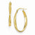 14k Yellow Gold Polished & Satin Twisted Oval Hoop Earrings