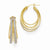 14k Yellow Gold Polished & Textured Glitter Infused Hoop Earrings