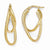 14k Yellow Gold Polished & Textured Hinged Hoop Earrings