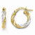 White Rhodium Plating 14k Yellow Gold Polished Hoop Earrings