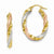 14k Yellow Gold with Rhodium Plating Polished Twisted Hoop Earrings