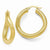 14k Yellow Gold Polished Textured Hoop Earrings