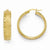 14k Yellow Gold Polished Diamond-cut Brushed Hoop Earrings
