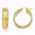 14k Yellow Gold Polished Diamond-cut Brushed Hoop Earrings