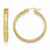 14k Yellow Gold Polished Diamond-cut Brushed Large Hoop Earrings