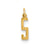 Small Polished Elongated 5 Charm in 14k Gold