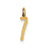 Small Polished Elongated 7 Charm in 14k Gold