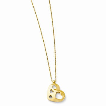 14K Yellow Gold Fancy Heart Necklace