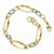 14K White and Yellow Gold Polished and Diamond-Cut Link Bracelet
