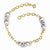 14K White and Yellow Gold Polished and Textured Fancy Link Bracelet