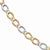 14K Tri-Color Gold Polished and Sat Link Bracelet