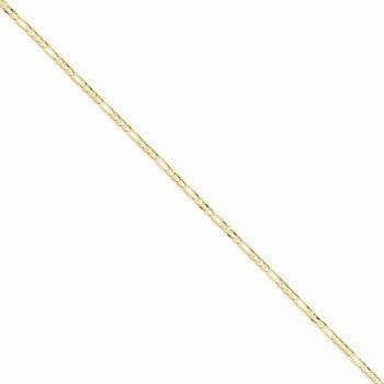 14K Yellow Gold Concave Open Figaro Chain