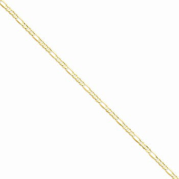14K Yellow Gold Concave Open Figaro Chain